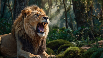 King of jungle roaring LION