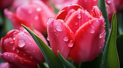 a close up of a pink flower on a branch with leaves .