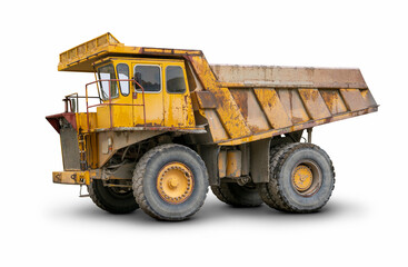 Yellow haul truck