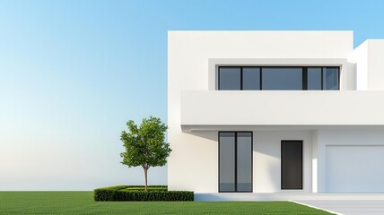 Luxury property investment, upscale modern homes and villas, 3D illustration