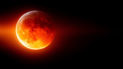 Obraz premium A full moon is illuminated during a stunning lunar eclipse event in the night