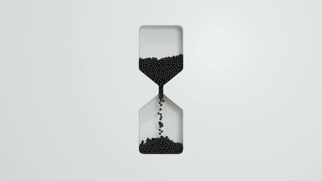 an hourglass that turns indefinitely to symbolize the passing of time