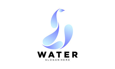 Fototapeta premium Aesthetic water logo design vector