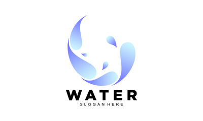 Water illustration elegant logo vector