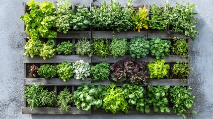 Compact Vertical Herb Garden Thriving in a Small Space Ideal for Urban Dwellers to Grow Fresh Aromatic Herbs at Home for Cooking and Decor