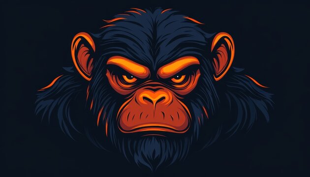 Creative pattern, advertising marketing background, abstract epic, unique, artistic monkey animal Moscow sports team logo t-shirt graphic design tattoo style with neon colors isolated on transparent b