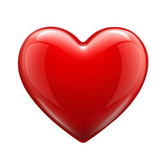 Vibrant Red Heart Isolated on Transparent Background Ideal for Love and Valentine Themes