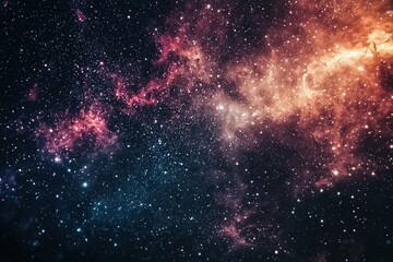 Abstract space wallpaper.Nebula, colorful stars, galaxies in vast universe. Generative Ai