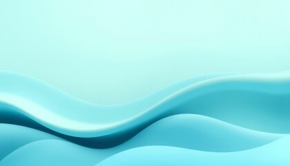 Obraz premium Undulating Curves in Blue and Green