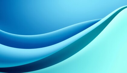 Fototapeta premium Undulating Curves in Blue and Green