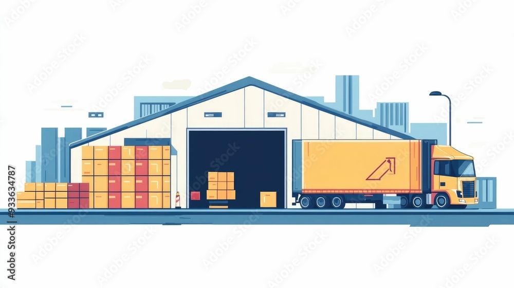 Poster integrating inventory management with optimized supply chain logistics for enhanced business efficie