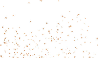 Luxury gold glittering stars dust particles on transparent background used for new year celebration 2025. Elegant gold stars particles seamless glowing on transparent background.