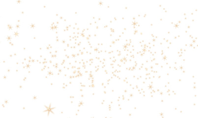 Luxury gold glittering stars dust particles on transparent background used for new year celebration 2025. Elegant gold stars particles seamless glowing on transparent background.