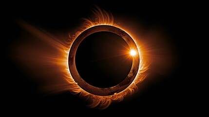 a solar eclipse with a light in the middle.