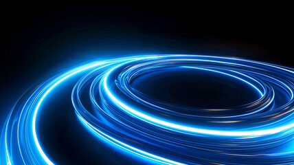 Radiant blue rings spin with dynamic motion, creating a visually striking and captivating energy effect.