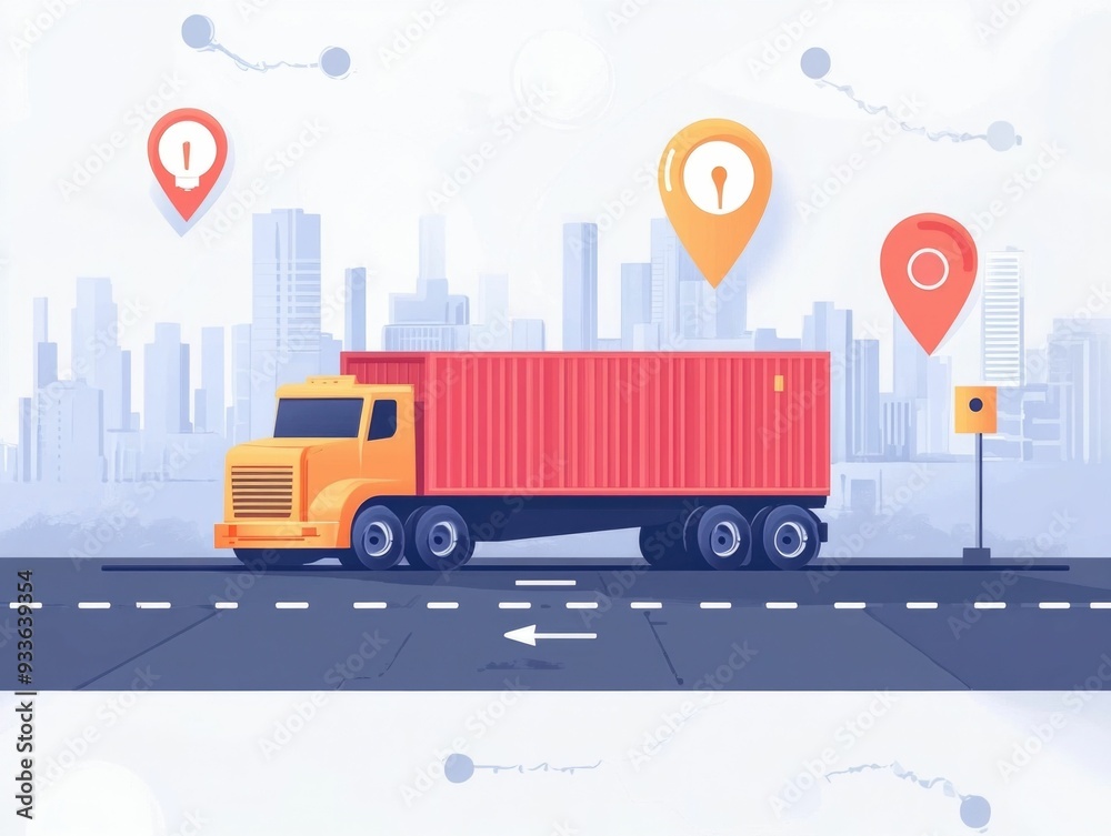 Poster ai driven logistics optimization for efficient shipping route management streamlining supply chain w