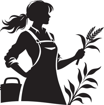 recommend clip art: Farmer doing farming silhouette vector illustration isolated on a white background
