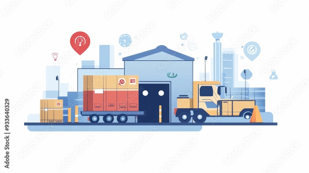 Poster automated logistics system for real time tracking and optimized supply chain management streamlined 