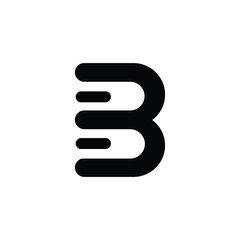 Bold Abstract Letter B Logo Icon in Minimalist Design - Perfect for Branding and Digital Projects