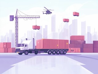 Obraz premium Automated Logistics Solutions for Efficient Delivery Fleet Management Predictive Maintenance and Optimization Technologies for Streamlined Transportation Workflows