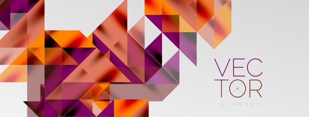 Obraz premium Tech minimal overlapping triangle shapes elements geometric graphic pattern