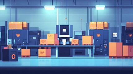 Obraz premium Automated Shipping Solutions for Streamlined Warehouse Technology Driving Logistics Efficiency and Productivity