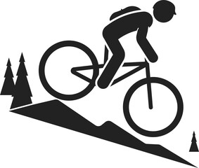 Isolated Pictogram Sport Sign Mountain Bike, MTB, Free Stye Cycling © AndiPoe