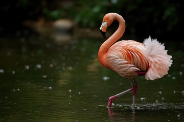 Ballet Dancing Flamingo: A flamingo in a tutu and ballet shoes, performing a dance on a pond
