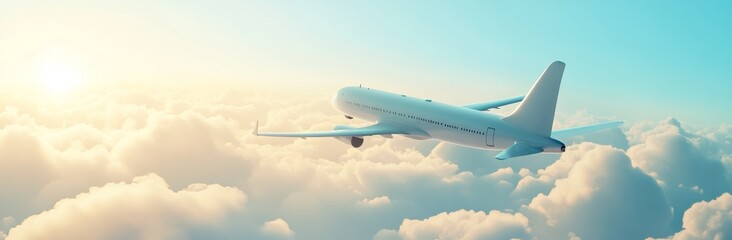 Obraz premium Takeoff of an airplane, travel and tourism concept.