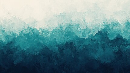 Abstract ocean waves in shades of teal and blue create calming atmosphere. fluid motion evokes sense of tranquility and depth. 