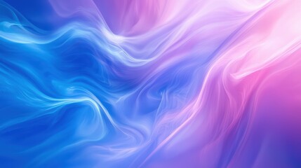 Obraz premium Abstract waves of blue and pink create serene and calming atmosphere, evoking feelings of tranquility and fluidity. 