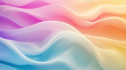 Obraz premium Soft, flowing waves of pastel colors create serene and calming atmosphere. gentle gradients evoke sense of tranquility and fluidity. 