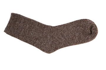 knitted warm wool socks, insulated on a white background
