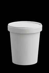 disposable paper cup with lid, template, isolated