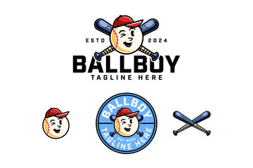 baseball wearing a red hat or cap with crossed bats character mascot logo set for baseball sport club, tournament, t-shirt and merchandise designs