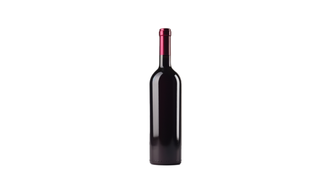red wine bottle isolated on transparent background