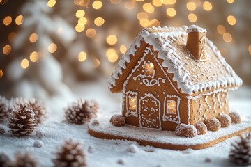 beautiful gingerbread house for Christmas and New Year