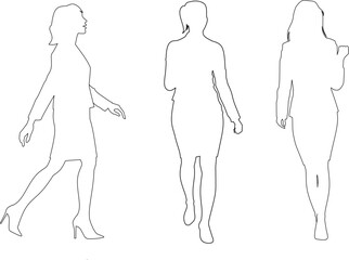 Woman walking to the workplace silhouette design vector