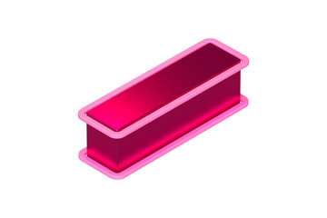 Top view 3D letter I in bright pink. Isometric 3D rendering display typography suitable for poster, web, advertising and modern design projects.