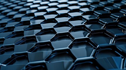 abstract wave blue hexagonal shape background