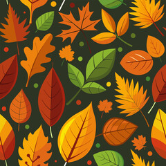 Autumn pattern of falling leaves