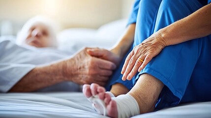 Geriatric care nurse a nursing home assisting an elderly patient with daily activities