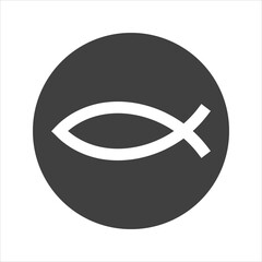 Christianity fish icon on a white background.
