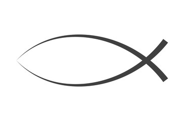 Christianity fish icon on a white background