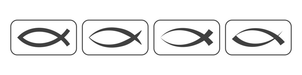 Christianity fish icon on a white background