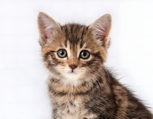 Obraz premium Headshot cat isolated on white background