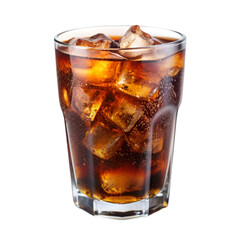 A glass of soda with ice