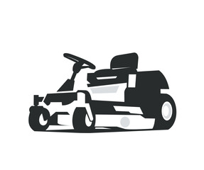 lawn mower tractor logo template