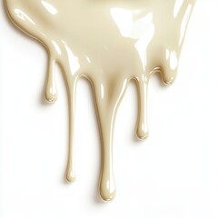 Dripping vanilla cream isolated_and displayed