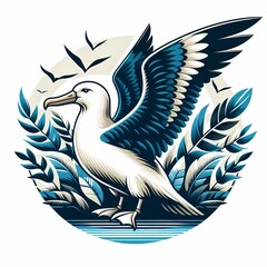 Obraz premium Beautiful albatross bird illustration isolated on white background